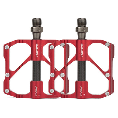 PD-M86C  1 Pair PROMEND Bicycle Road Bike Mountain Bike 3 Palin Carbon Fiber Bearing Pedal(Red) - Pedals by PROMEND | Online Shopping UK | buy2fix