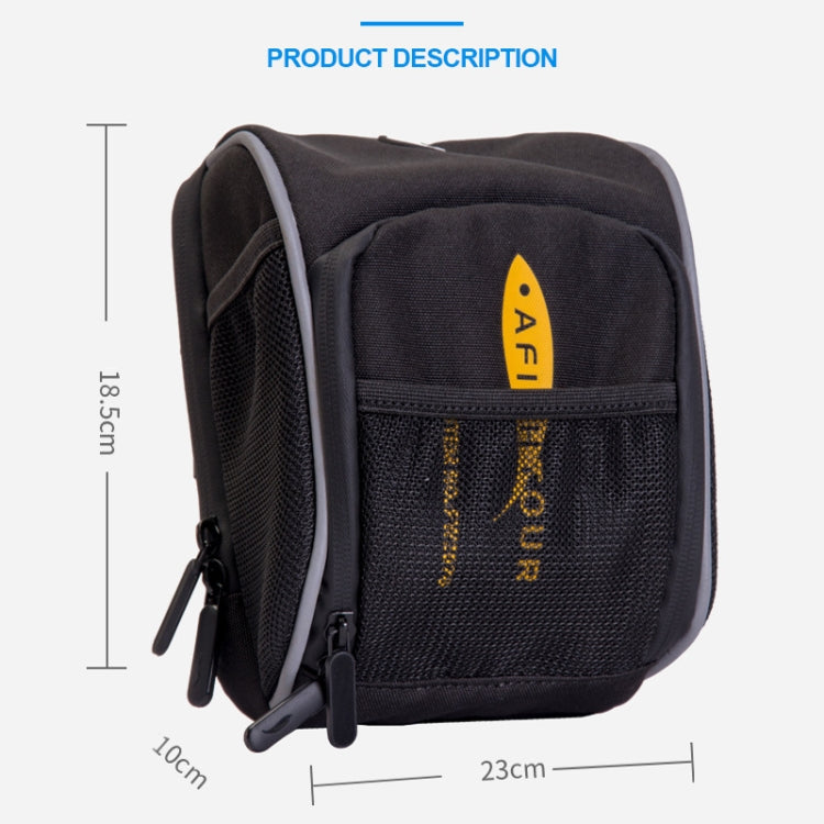 AFISHTOUR FB2042 Outdoor Sports Bicycle Front Package Waterproof Bike Head Bag(Yellow) - Bicycle Bags by AFISHTOUR | Online Shopping UK | buy2fix
