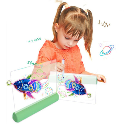 3D Painting Fluorescent Plate LED Shining Puzzle Children Graffiti Panel Handwritten Message Board(Green) - Consumer Electronics by buy2fix | Online Shopping UK | buy2fix
