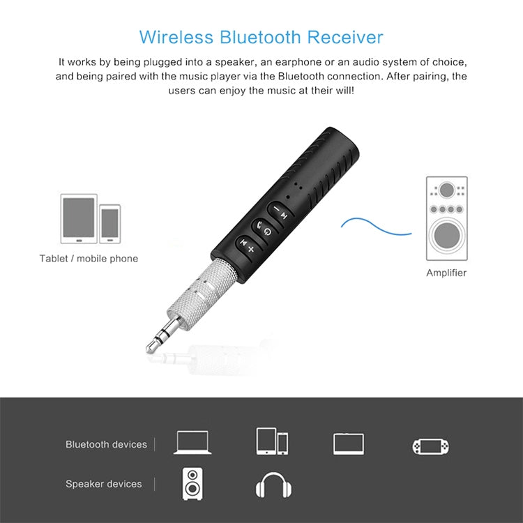 H-139 3.5mm Lavalier Bluetooth Audio Receiver with Metal Adapter(Green) - Apple Accessories by buy2fix | Online Shopping UK | buy2fix