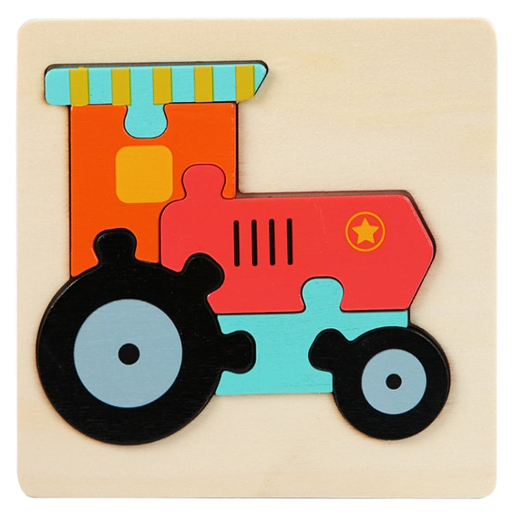 5 PCS Children Wooden Three-Dimensional Puzzle Early Education Cartoon Animal Geometric Educational Toys(Tractor) - Puzzle Toys by buy2fix | Online Shopping UK | buy2fix