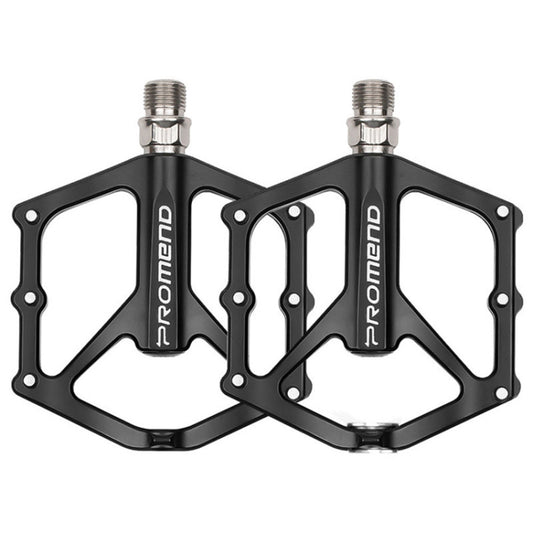 1 Pair PROMEND PD-M46 Bicycle Pedal Aluminum Alloy CNC Bearing Palin Pedal(Black) - Outdoor & Sports by PROMEND | Online Shopping UK | buy2fix