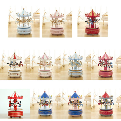 Sky City Carousel Clockwork Music Box Couples Birthday Gift(K0132 Star Pink) - Home & Garden by buy2fix | Online Shopping UK | buy2fix