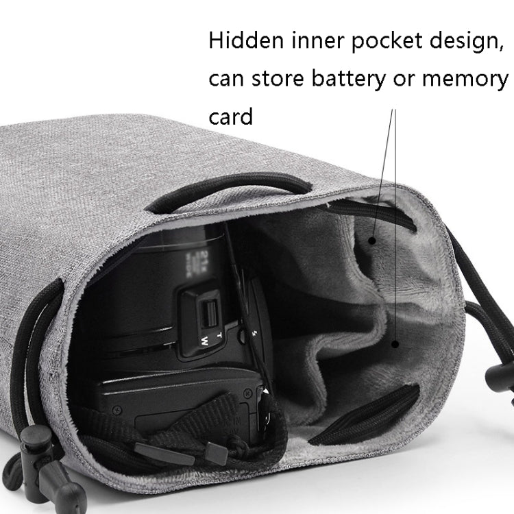 Benna Waterproof SLR Camera Lens Bag  Lens Protective Cover Pouch Bag, Color: Square Large(Gray) - Camera Accessories by Benna | Online Shopping UK | buy2fix