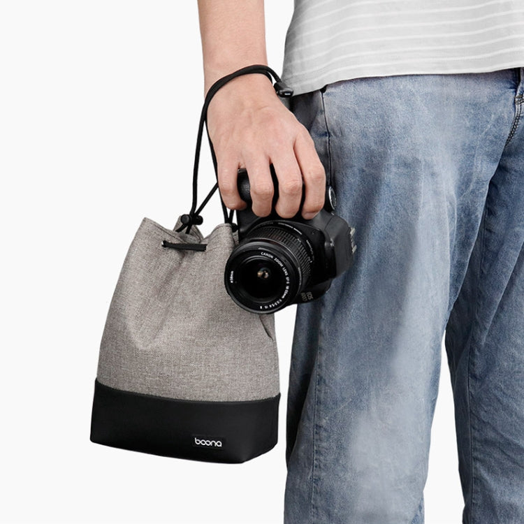 Baona Waterproof Micro SLR Camera Bag Protective Cover Drawstring Pouch Bag, Color: Large Gray - Camera Accessories by Baona | Online Shopping UK | buy2fix