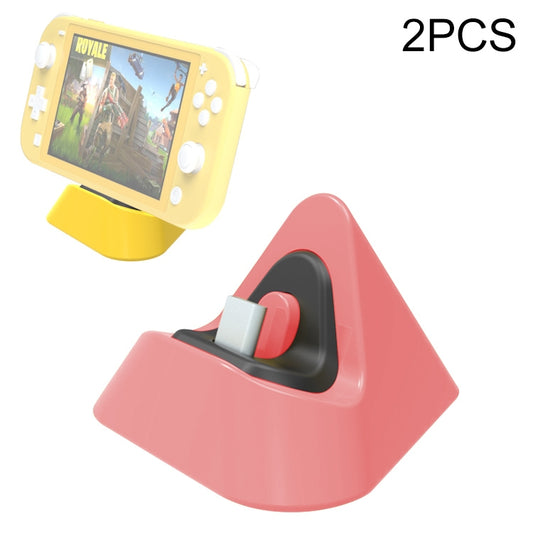 2 PCS DOBE TNS-19062 Host Charging Bottom Portable Triangle Game Console Charger For Switch / Lite(Coral Red) - Toys & Hobbies by DOBE | Online Shopping UK | buy2fix