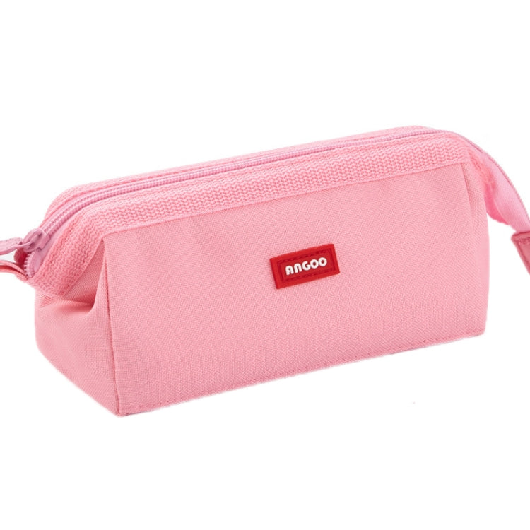 ANGOO Large-Capacity Student Stationery Bag Pure Color Simple Boat Shape Pencil Case(Pink) - Home & Garden by ANGOO | Online Shopping UK | buy2fix