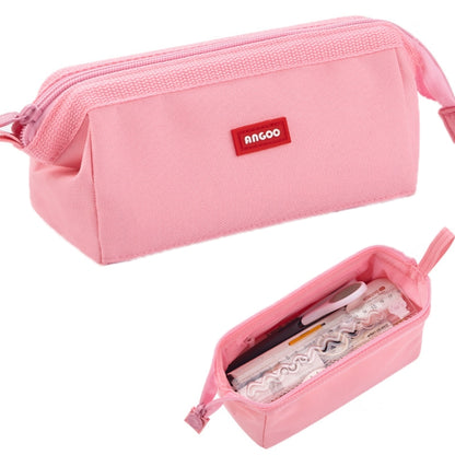 ANGOO Large-Capacity Student Stationery Bag Pure Color Simple Boat Shape Pencil Case(Pink) - Home & Garden by ANGOO | Online Shopping UK | buy2fix