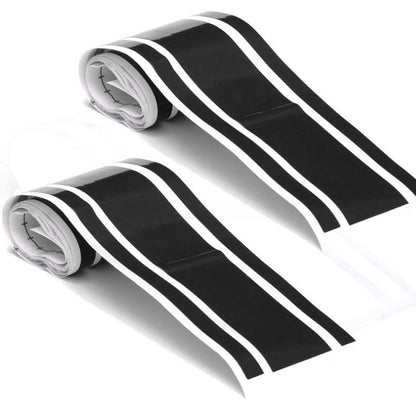 2 PCS Car Hood Stickers Modified Racing Striped Ethylene Body Sticker(Black) - In Car by buy2fix | Online Shopping UK | buy2fix