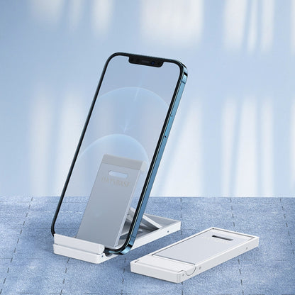 Oatsbasf 03637 Aluminum Alloy Mobile Phone Bracket Desktop Folding Portable Metal Rack(White) - Desktop Holder by Oatsbasf | Online Shopping UK | buy2fix