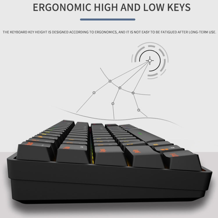 LEAVEN K28 61 Keys Gaming Office Computer RGB Wireless Bluetooth + Wired Dual Mode Mechanical Keyboard, Cabel Length:1.5m, Colour: Green Axis (White) - Wireless Keyboard by LEAVEN | Online Shopping UK | buy2fix