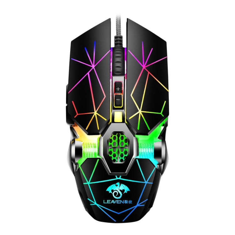 LEAVEN 7 Keys 4000DPI USB Wired Computer Office Luminous RGB Mechanical Gaming Mouse, Cabel Length:1.5m, Colour: S30 Black - Wired Mice by LEAVEN | Online Shopping UK | buy2fix