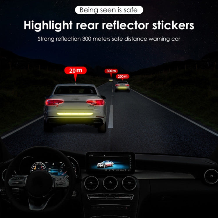 5 Sets Car Trunk Reflective Decorative Strip Anti-Scratch Car Tail Warning Decorative Stickers(Blue) - In Car by buy2fix | Online Shopping UK | buy2fix