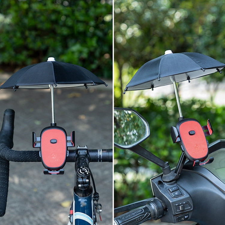 CYCLINGBOX BG-2935 Bicycle Mobile Phone Bracket With Umbrella Waterproof Navigation Electric Car Mobile Phone Frame, Style: Rearview Mirror Installation (Red) - Outdoor & Sports by CYCLINGBOX | Online Shopping UK | buy2fix