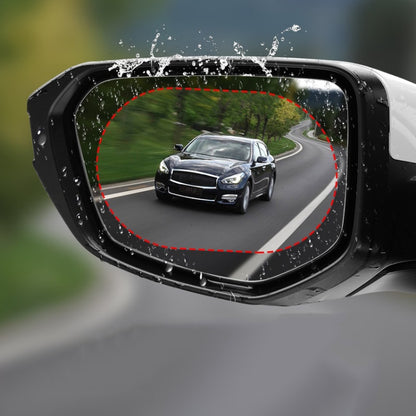 10 PCS Rainproof Anti-Fog And Anti-Reflective Film For Car Rearview Mirror Ellipse 95x135mm(Transparent) - In Car by buy2fix | Online Shopping UK | buy2fix