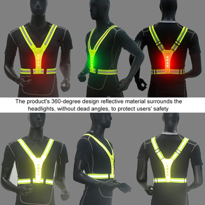 LED Reflective Vest High Stretch Outdoor Reflective Vest Traffic Safety Reflective Clothing(Black) - In Car by buy2fix | Online Shopping UK | buy2fix