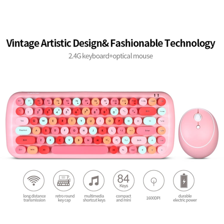 MOFii Candy Punk Keycap Mixed Color Wireless Keyboard and Mouse Set(Milk Tea Color) -  by MOFii | Online Shopping UK | buy2fix