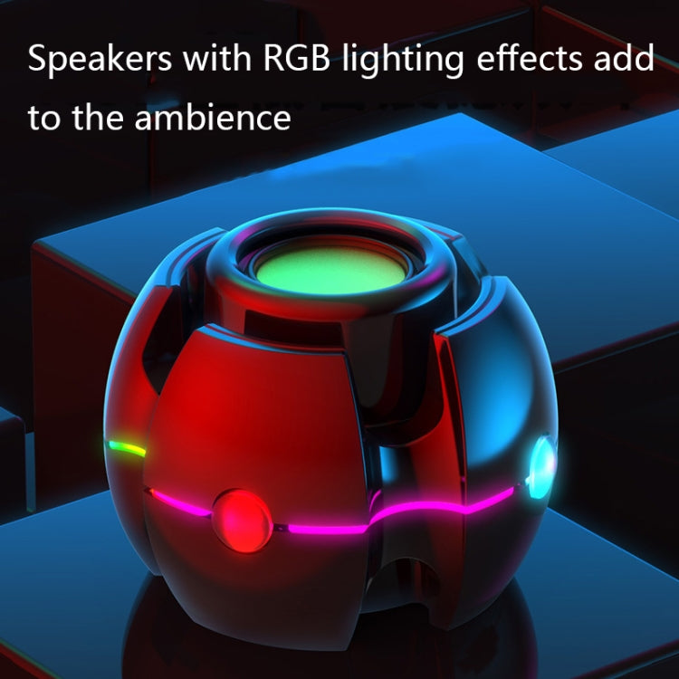 RGB Light Effect Gyro Shape Wireless Bluetooth Audio(Red) - Mini Speaker by buy2fix | Online Shopping UK | buy2fix