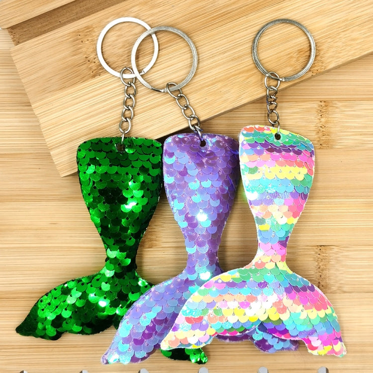 10 PCS Reflective Mermaid Keychain Sequins Mermaid Tail Accessories Car Luggage Pendant(Gold) - In Car by buy2fix | Online Shopping UK | buy2fix