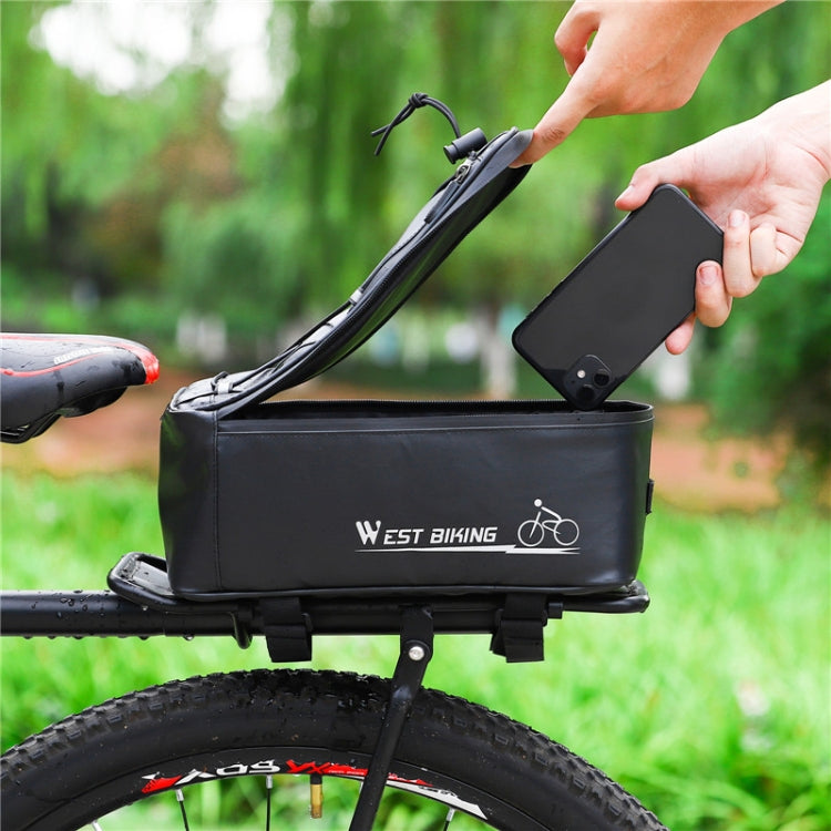 WEST BIKING Electric Bike Back Seat Driving Bag Mountain Bike Riding Waterproof Storage Bag(Black) - Bicycle Bags by WEST BIKING | Online Shopping UK | buy2fix