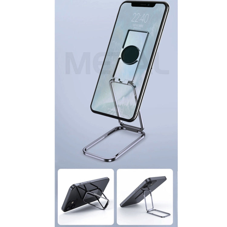 Square Folding Metal Holder Rotating Back Stick Desktop Phone Ring Holder(Space Silver) - Ring Holder by buy2fix | Online Shopping UK | buy2fix