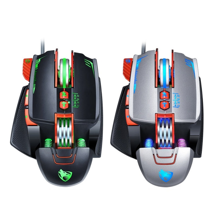 T-WOLF V9 8 Keys 3200 DPI Gaming Macro Definition Mechanical Wired Mouse(Black) - Wired Mice by T-WOLF | Online Shopping UK | buy2fix