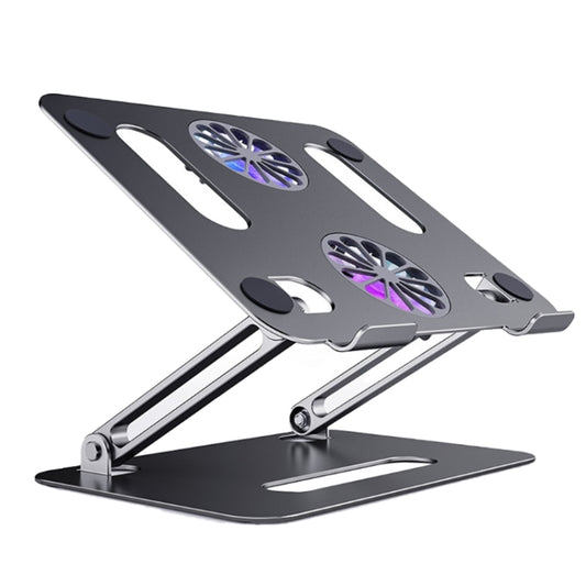 BONERUY P43F Aluminum Alloy Folding Computer Stand Notebook Cooling Stand, Colour: Gray with Type-C Cable - Computer & Networking by BONERUY | Online Shopping UK | buy2fix