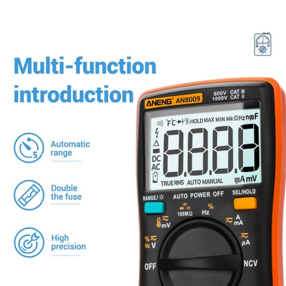 ANENG AN8009 NVC Digital Display Multimeter, Specification: Standard with Cable(Black) - Consumer Electronics by ANENG | Online Shopping UK | buy2fix