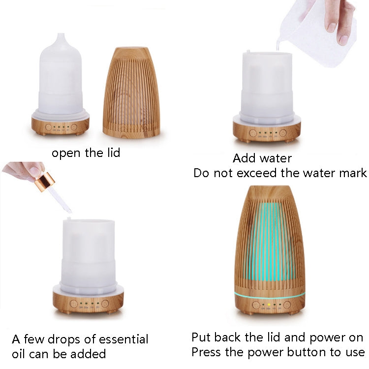 STB-103 Atmosphere Colorful Light Humidifier Aroma Diffuser(Light Wooden Grain) - Home & Garden by buy2fix | Online Shopping UK | buy2fix