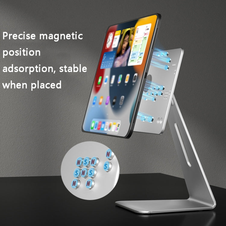 AP-7SL Rotatable Aluminum Alloy Magnetic Tablet Bracket(Silver) - Desktop Holder by buy2fix | Online Shopping UK | buy2fix