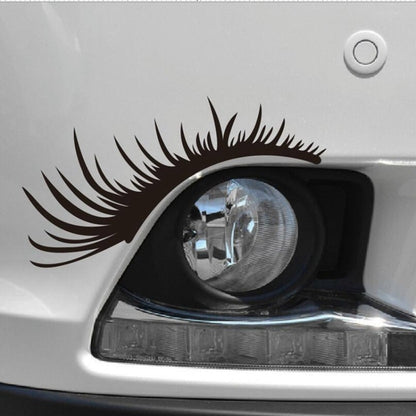 5 Pairs Car Big Lamp Eyebrow Sticker Sexy Eye Eyelash Car Sticker(Black) - In Car by buy2fix | Online Shopping UK | buy2fix
