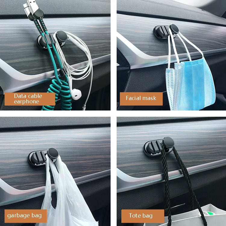 3 PCS Car Sticky Storage Data Cable Hook(Space Silver) - In Car by buy2fix | Online Shopping UK | buy2fix