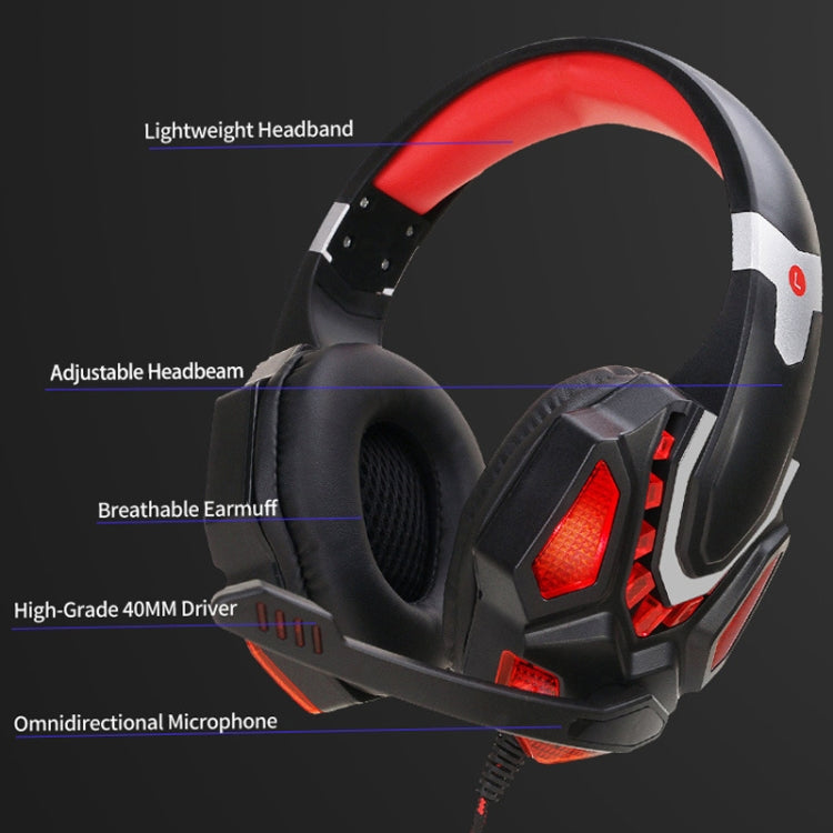 Soyto G10 Gaming Computer Headset For USB (Black Red) - Multimedia Headset by Soyto | Online Shopping UK | buy2fix