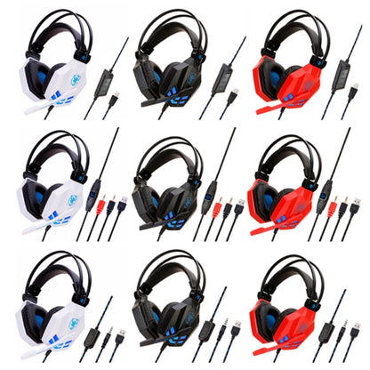 Soyto SY850MV Luminous Gaming Computer Headset For USB (Red Blue) - Multimedia Headset by Soyto | Online Shopping UK | buy2fix