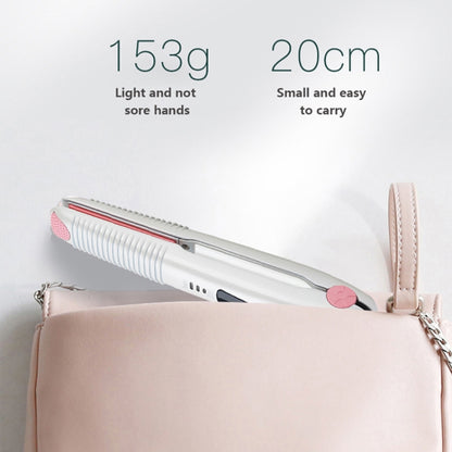 2 In 1 Electric Splint Hair Curling Wireless Hair Straightener(Pearl White) - Hair Curler by buy2fix | Online Shopping UK | buy2fix