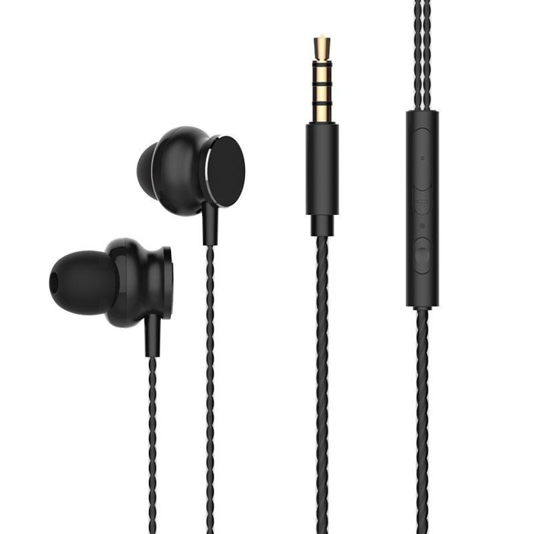 2 PCS TS118 3.5mm Metal In-Ear Wired Game Earphone(Black) - In Ear Wired Earphone by buy2fix | Online Shopping UK | buy2fix