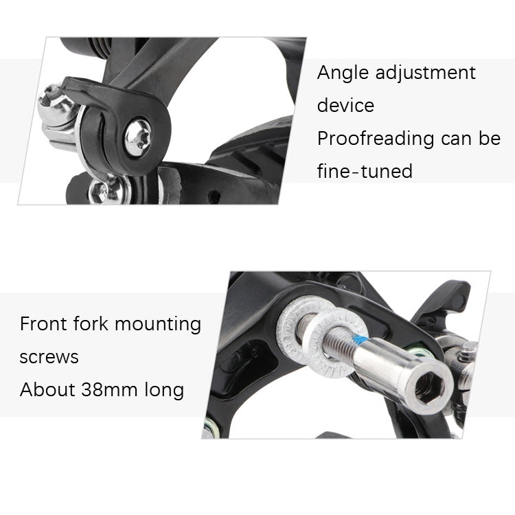 Meroca Bicycle Aluminum Alloy C Brake, Color: Black Front+Rear - Outdoor & Sports by MEROCA | Online Shopping UK | buy2fix