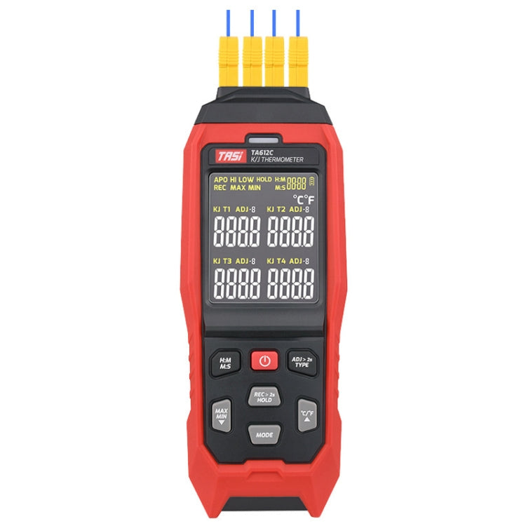 TASI Contact Temperature Meter K-Type Thermocouple Probe Thermometer, Style: TA612C 4 Channels - Thermostat & Thermometer by TASI | Online Shopping UK | buy2fix