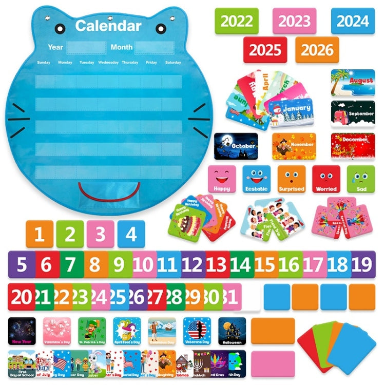 Classroom Decoration Cat Head Calendar Hanging Bag - Early Education Toys by buy2fix | Online Shopping UK | buy2fix