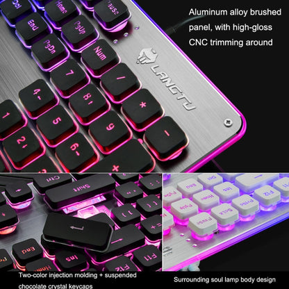 LANGTU L1 104 Keys USB Home Office Film Luminous Wired Keyboard, Cable Length:1.6m(White Light Pink) - Wired Keyboard by LANGTU | Online Shopping UK | buy2fix