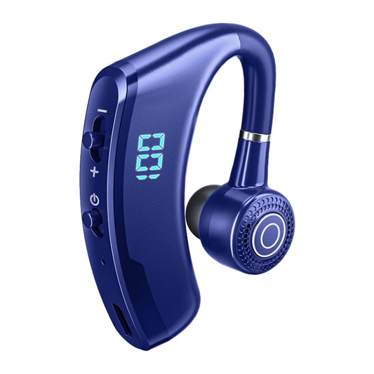 V9S Bluetooth Headset Noise Cancelling Headphones With LED Display(Blue Single Ear) - Bluetooth Earphone by buy2fix | Online Shopping UK | buy2fix