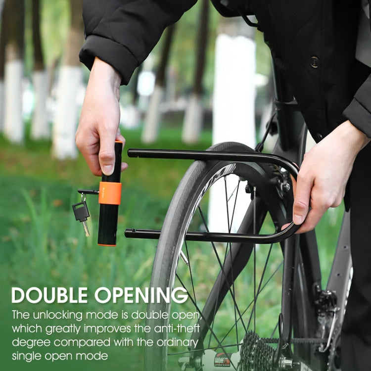 WEST BIKING Bicycle Carbon Steel Anti-Shear Anti-Theft U-Lock, Specification: Lock+Cable - Bicycle Locks & Bicycle Pumps by WEST BIKING | Online Shopping UK | buy2fix