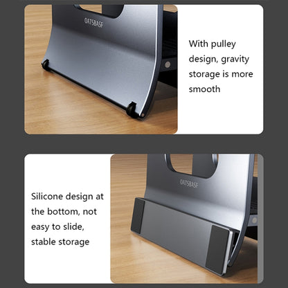 Oatsbasf 03880 H-type Alloy Laptop Gravity Automatic Storage Rack(Grey) - Computer & Networking by Oatsbasf | Online Shopping UK | buy2fix