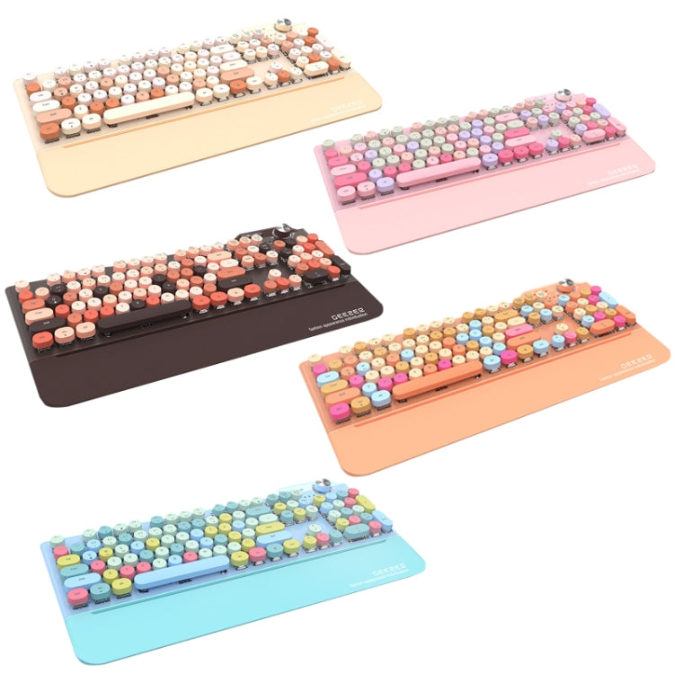 Mofii GEEZER G7 107 Keys Wired / Wireless / Bluetooth Three Mode Mechanical Keyboard, Cable Length: 1.5m(Barbie Pink) - Wireless Keyboard by Mofii | Online Shopping UK | buy2fix