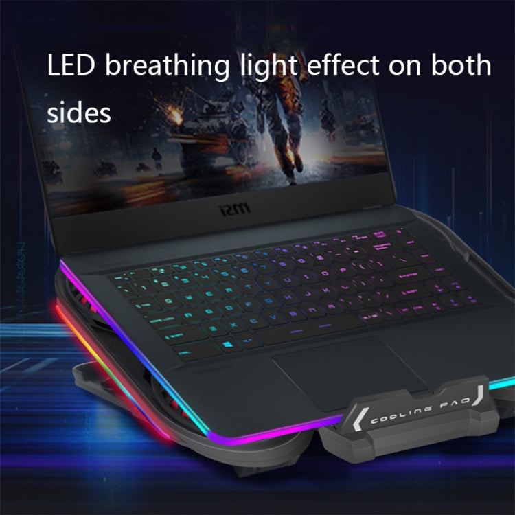 NUOXI Q6 RGB Lighting Effect Laptop Radiator with Phone Holder(Red) - Cooling Pads by NUOXI | Online Shopping UK | buy2fix