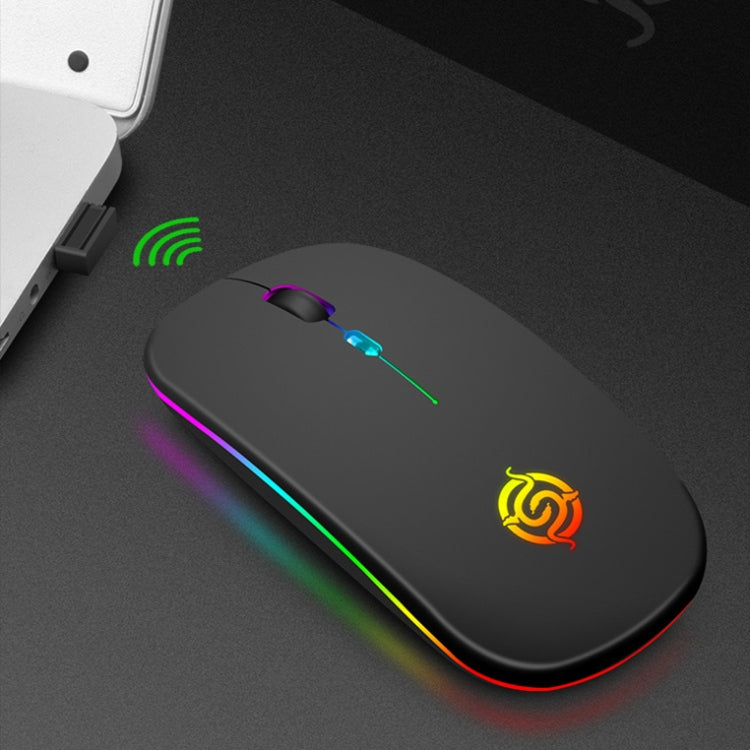 K-Snake BM110 RGB Lighting Effect Wireless Bluetooth Mouse(Silver) - Wireless Mice by K-Snake | Online Shopping UK | buy2fix