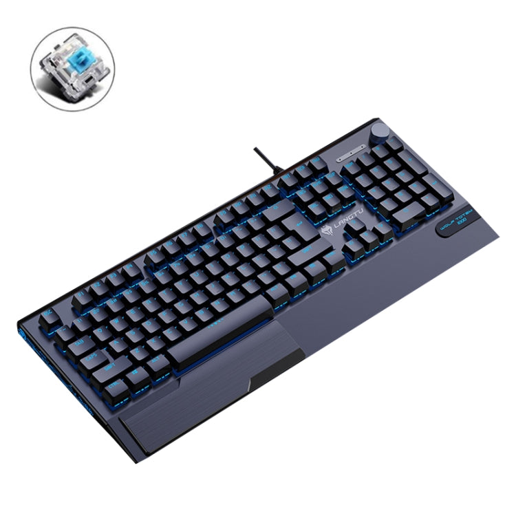 LANGTU K1000 104 Keys Wired Keyboard, Cable Length: 1.5m(Black Blue Green Shaft Ice Blue Light) - Wired Keyboard by LANGTU | Online Shopping UK | buy2fix