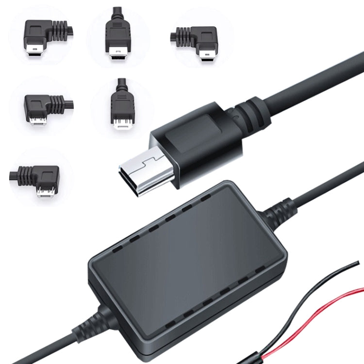 2 PCS USB Car Charge 12V To 5V Navigation Instrument Reduction Line(Mini Left Bend) - Car Charger by buy2fix | Online Shopping UK | buy2fix