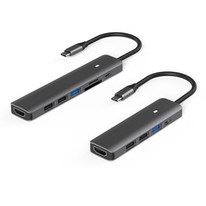 Blueendless Type-C+USB 3.0/2.0+HDMI4K HUB, Specification: 7 in 1 - Computer & Networking by Blueendless | Online Shopping UK | buy2fix