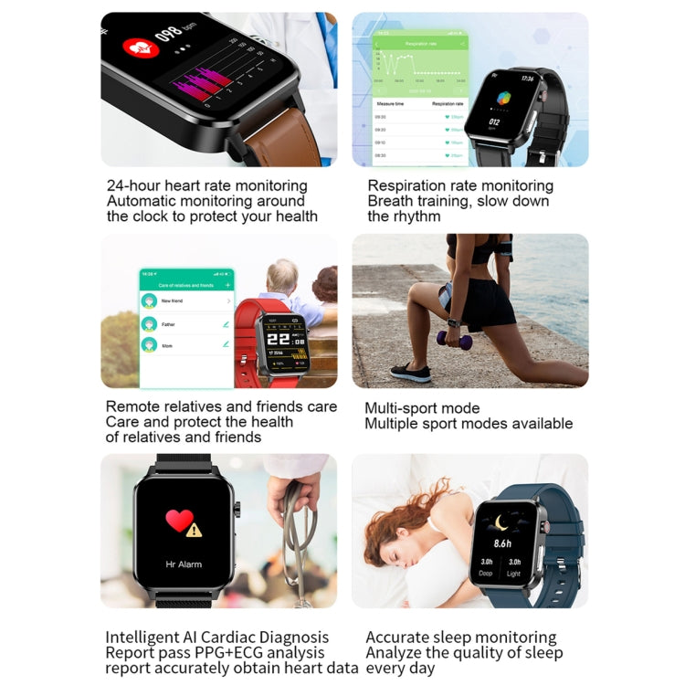 LOANIY E86 1.7 Inch Heart Rate Monitoring Smart Bluetooth Watch, Color: Blue - Smart Wear by LOANIY | Online Shopping UK | buy2fix